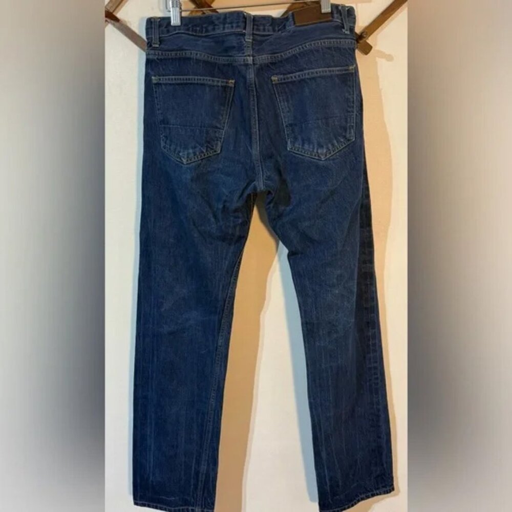 Men's Selvedge Slim Straight Blue Jeans - Picture 6 of 7